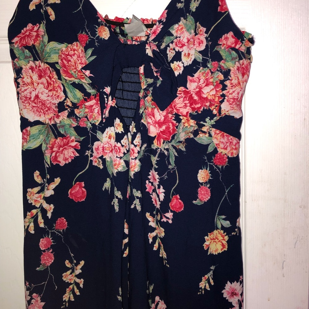 Floral navy romper